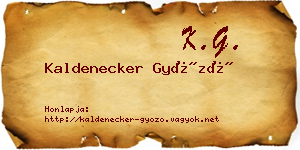 Kaldenecker Győző névjegykártya