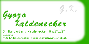 gyozo kaldenecker business card